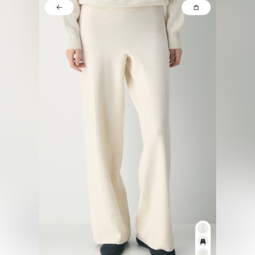 Aritzia Wilfred Free Cream Wide-Leg Lounge Souvenir Pants